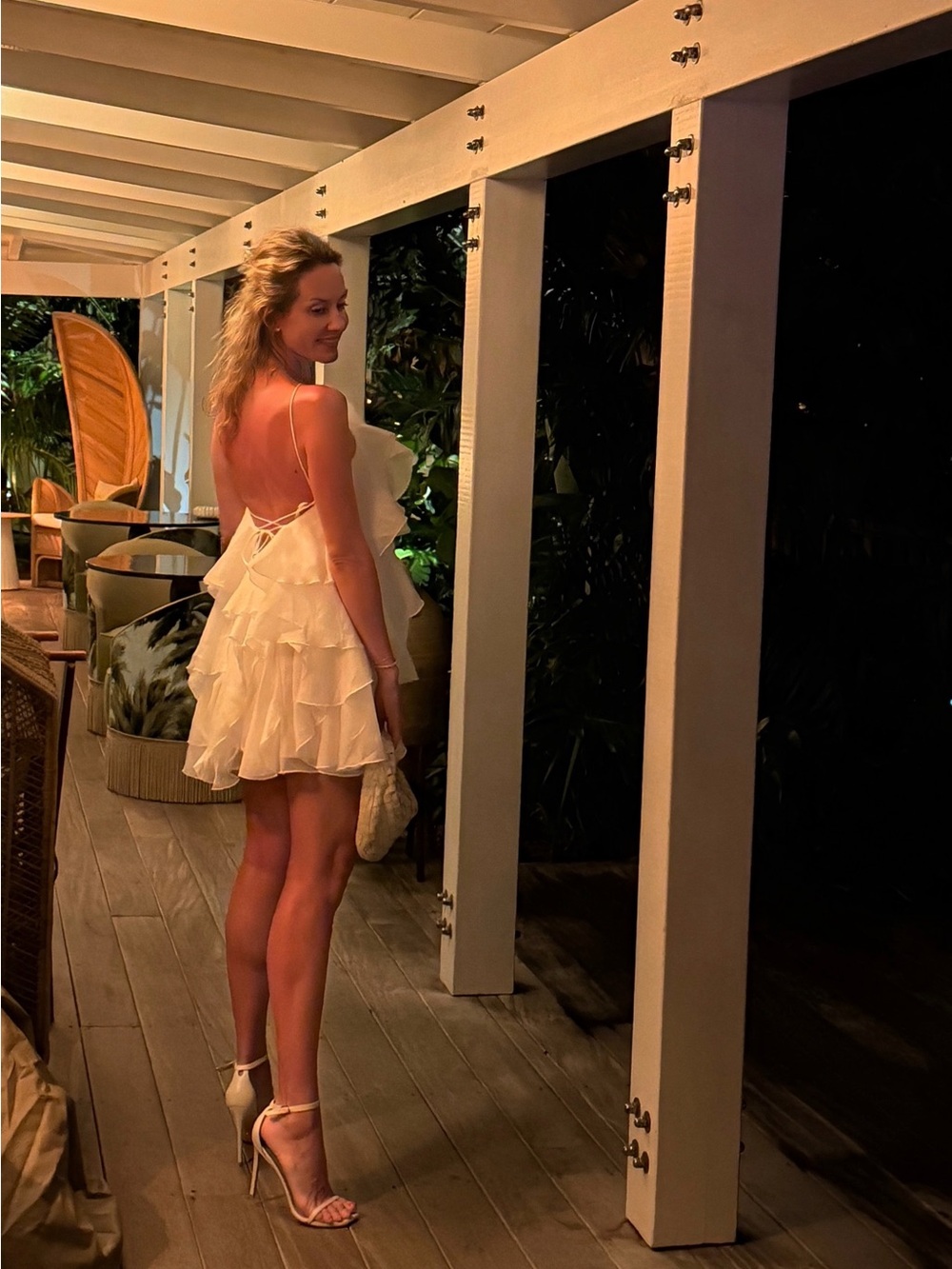Aje White Ruffled Mini Dress - Picture 6 of 6